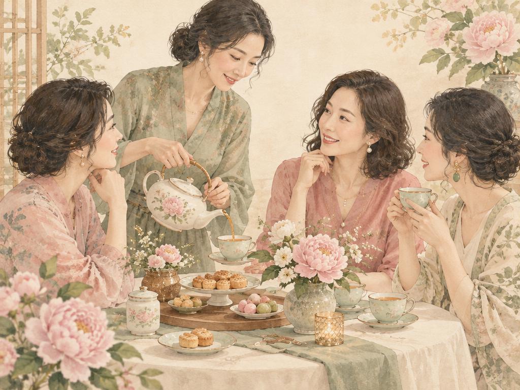 女性相聚交流的雅緻茶席